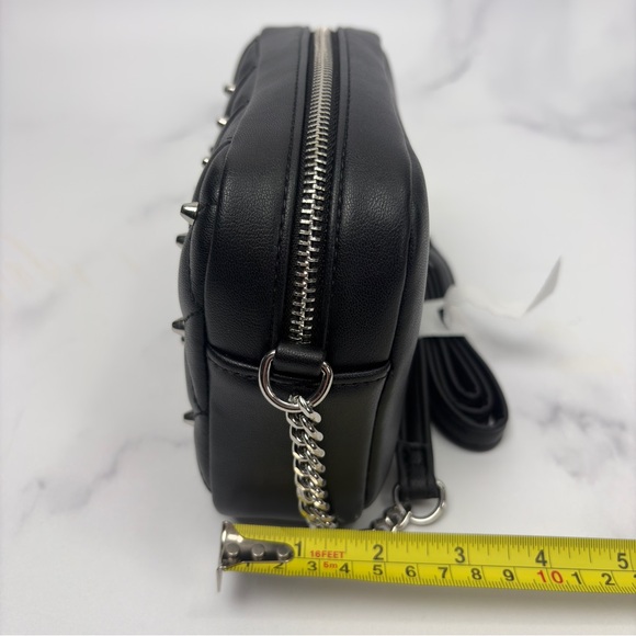 🆕 Rebecca Minkoff Black Quilted Crossbody Bag with Silver Studs NWT - Picture 11 of 12